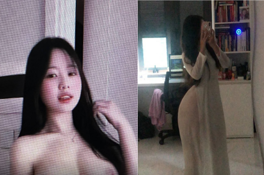 Gái xinh đẹp quyến rũ khi thỏa mãn